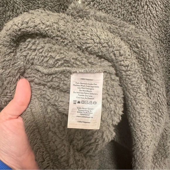 Eddie Bauer Women's Green Sherpa fleece 1/2 Zip Pullover Sweater Size Large - Picture 4 of 6